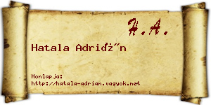 Hatala Adrián névjegykártya